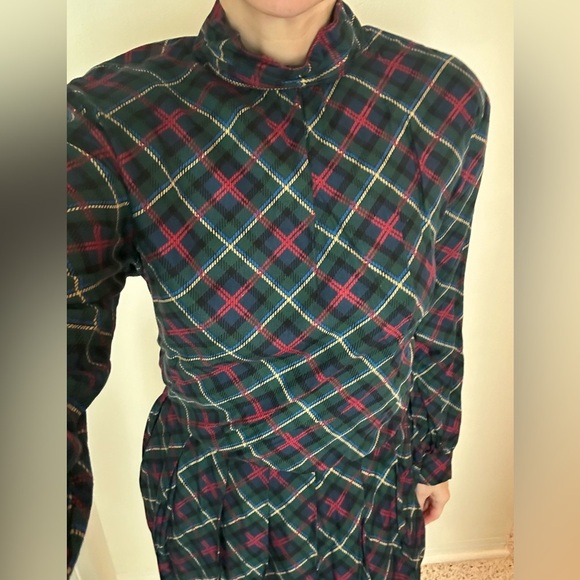 Country Sophisticates by Pendleton USA green navy red tartan holiday plaid set - Picture 2 of 7